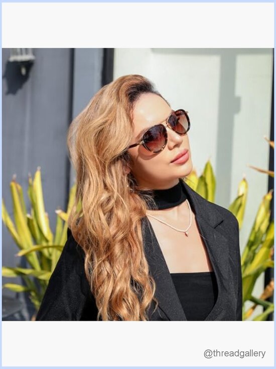 Retro Square Polarized Aviator Sunglasses Full Frame Metal